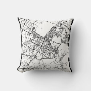 Coussin Carte de la ville d'Anshan Chine