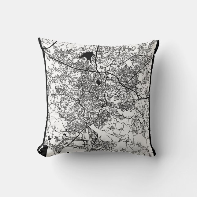 Coussin Carte de la ville de Ranchi Jharkhand (Recto)