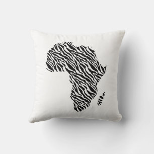 Coussin Carte de l'Afrique Fierté africaine Zèbre modèle