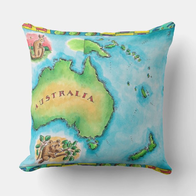 Coussin Carte de l'Australie (Recto)