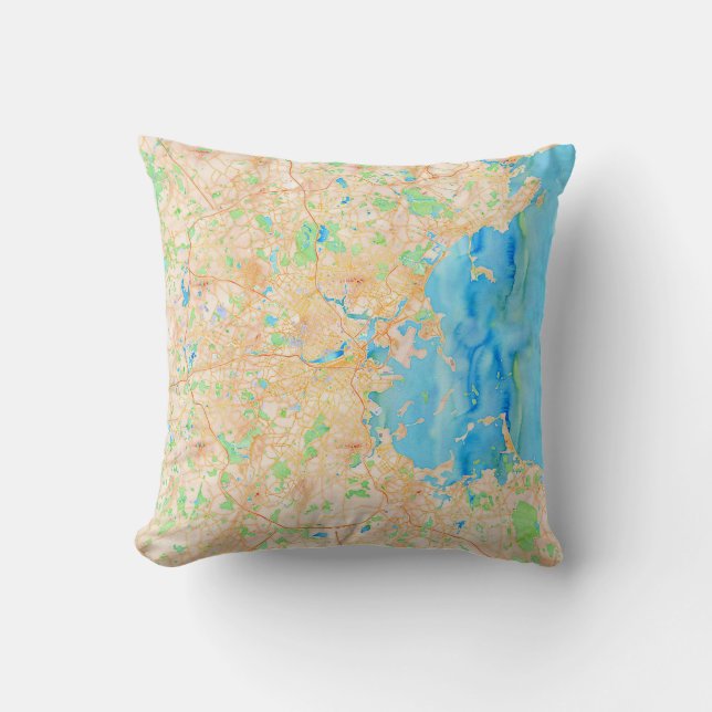Coussin Carte de l'Coussin de Boston (Recto)