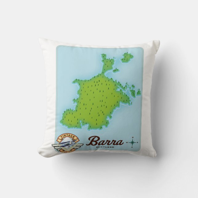 Coussin Carte de l'Ecosse de Barra (Recto)