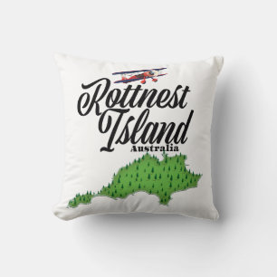 Coussin Carte de l'île de Rottnest en Australie