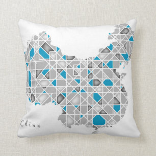 Coussin Carte de l'illustration en cristal de style de