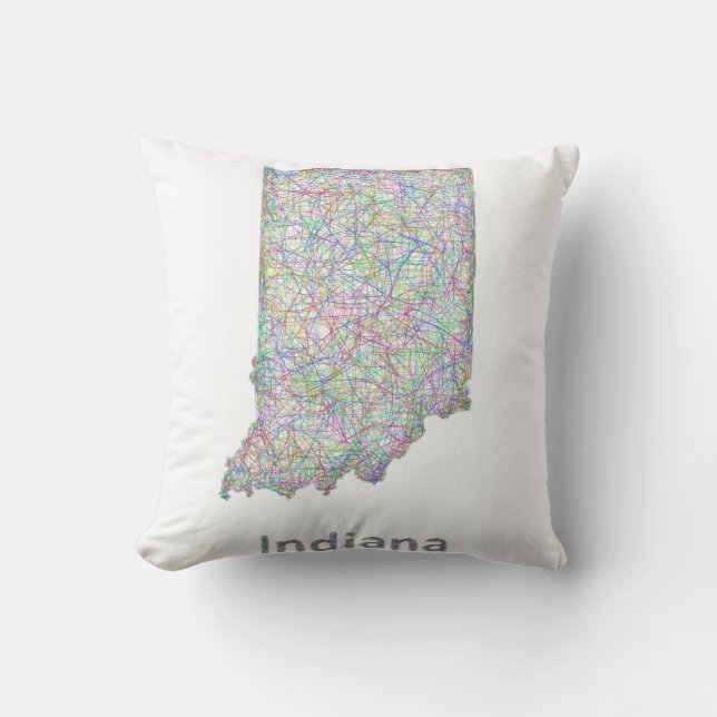 Coussin Carte de l'Indiana (Recto)