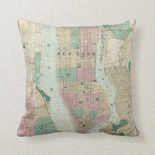 Coussin Carte de New York et de proximité