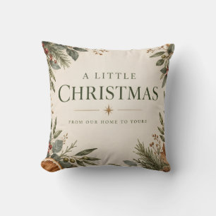Coussin Carte de Noël botanique, Vœux de fêtes naturels