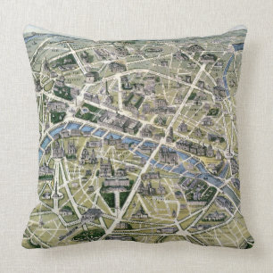 Coussin Carte de Paris au cours de la période des Grands