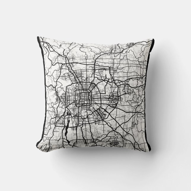 Coussin Carte de Pékin Chine (Recto)