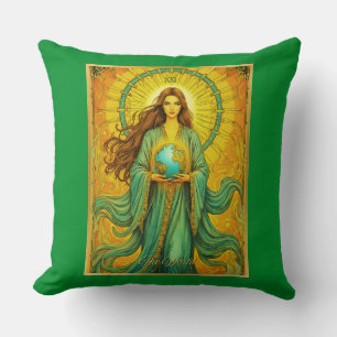 Coussin Carte de tarot Art Nouveau Le Monde