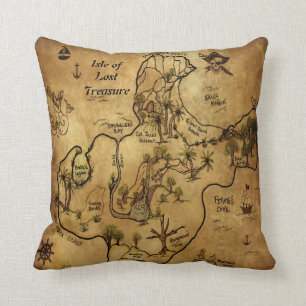 Coussin Carte de trésor de pirate
