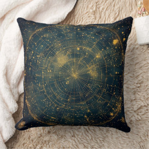 Coussin Carte des étoiles célestes d'or (4)