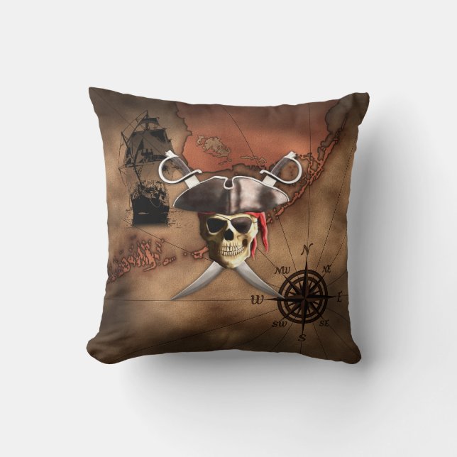 Coussin Carte des pirates (Recto)
