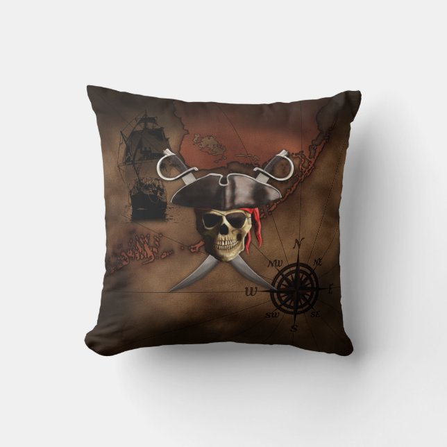 Coussin Carte des pirates (Recto)