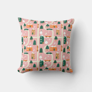 Coussin Carte des vacances de Noël Motif