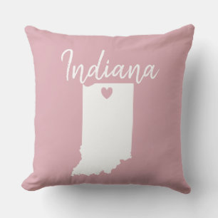 Coussin Carte d'état de l'Indiana love home