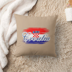 Coussin Carte du drapeau de la Croatie