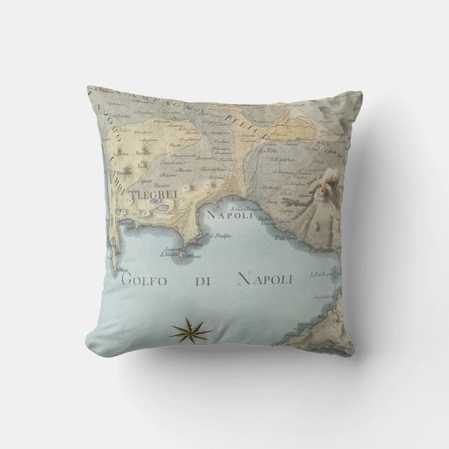 Coussin Carte du Golfe de Naples et d'abords (Recto)
