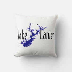 Coussin Carte du lac Lanier Géorgie Bateau et pêche