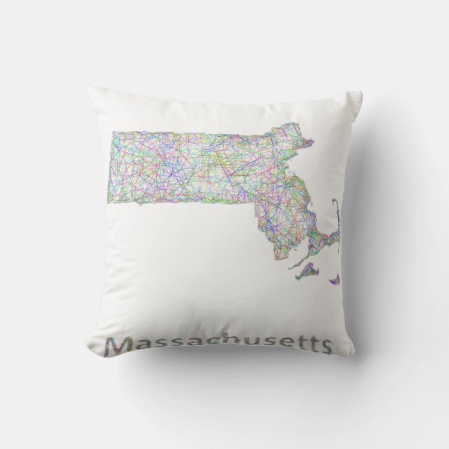 Coussin Carte du Massachusetts (Recto)