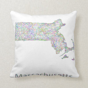 Coussin Carte du Massachusetts