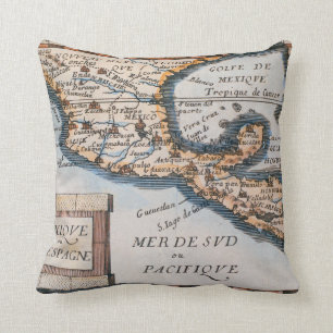 Coussin Carte du Mexique ou de la nouvelle Espagne 1625