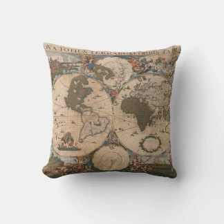 Coussin Carte du monde du XVIIe siècle