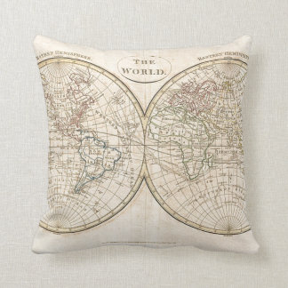 Coussin Carte du monde Vintage