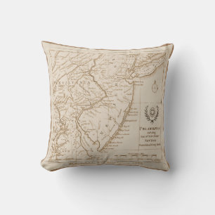 Coussin Carte du New Jersey 1778, réplique