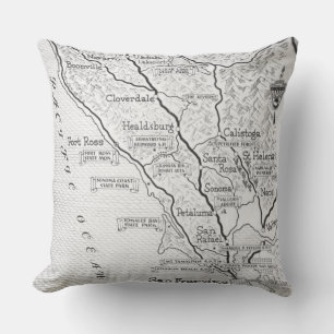 Coussin Carte du pays viticole