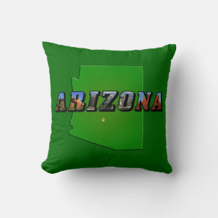 Coussin Carte et texte de l'image de l'Arizona