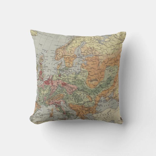 Coussin Carte européenne de la densité de population | (Recto)