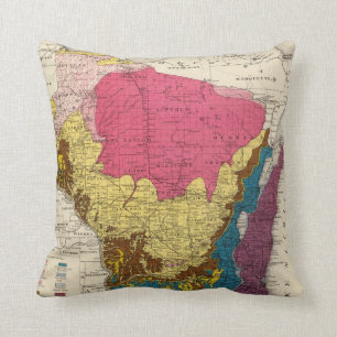 Coussin Carte géologique du Wisconsin