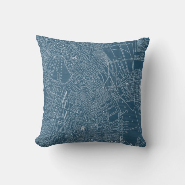 Coussin Carte graphique de Boston (Recto)
