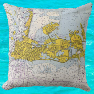 Coussin Carte graphique marine Key West Florida