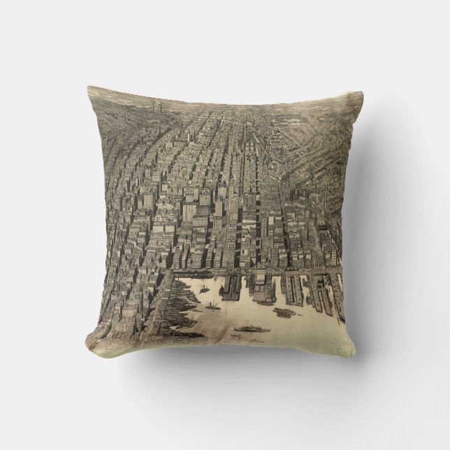 Coussin Carte imagée vintage de Baltimore (1912) (Recto)