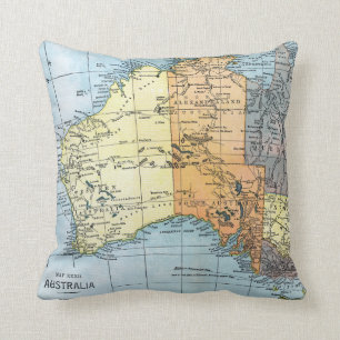 Coussin CARTE : L'AUSTRALIE, c1890