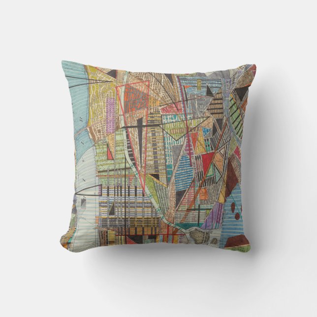 Coussin Carte moderne de New York I (Recto)
