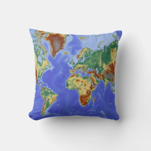 Coussin Carte mondiale géographique internationale