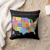 Coussin Carte multicolore des Etats-Unis (Couverture)