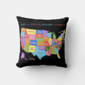 Coussin Carte multicolore des Etats-Unis (Recto)