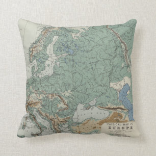 Coussin Carte physique de l'Europe