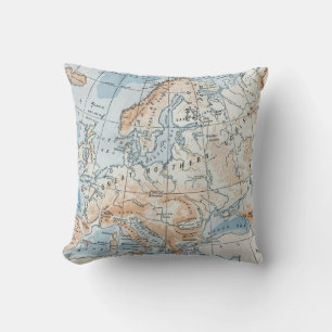 Coussin Carte physique de l'Europe (1916)
