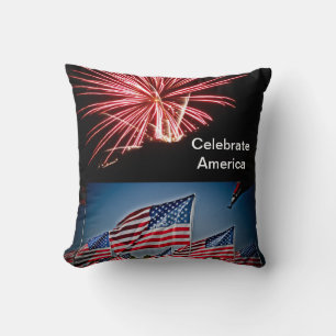 Coussin Carte postale Célébrons l'Amérique