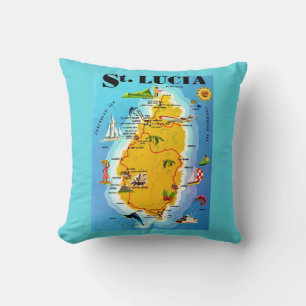 Coussin Carte postale de Sainte-Lucie