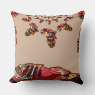 Coussin Carte Royal Classic Africa Cotton Throw Pillow