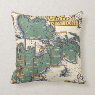 Coussin Carte sans fil de stations de bureau de poste,