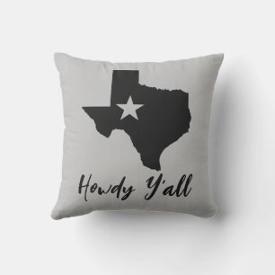 Coussin Carte Texas Lone Star State Howdy Y'all
