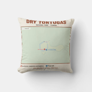 Coussin Carte topographique de Dry Tortugas National Park 