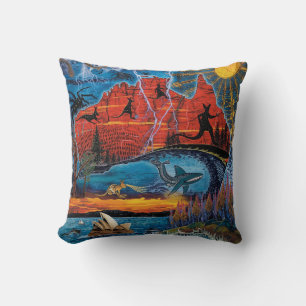 Coussin Carte vibrante des icônes et des monuments austral